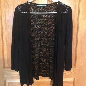 Maurices Lace-Back Cardigan - Small - Black